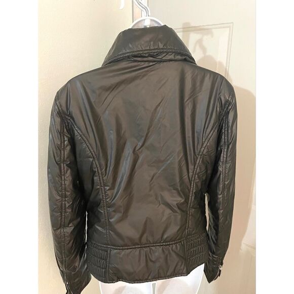 Belstaff Black Shiny Bomber Puffer Women’s Jacket Side Zip Pockets SZ IT44 US 12 - Picture 3 of 12